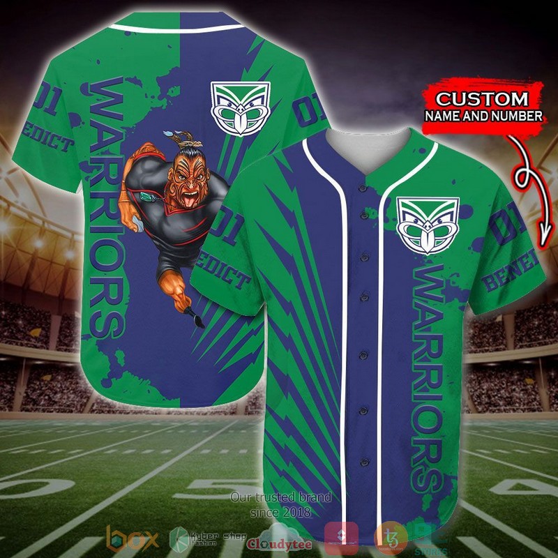Personalized New Zealand Warriors NRL Baseball Jersey Shirt word3