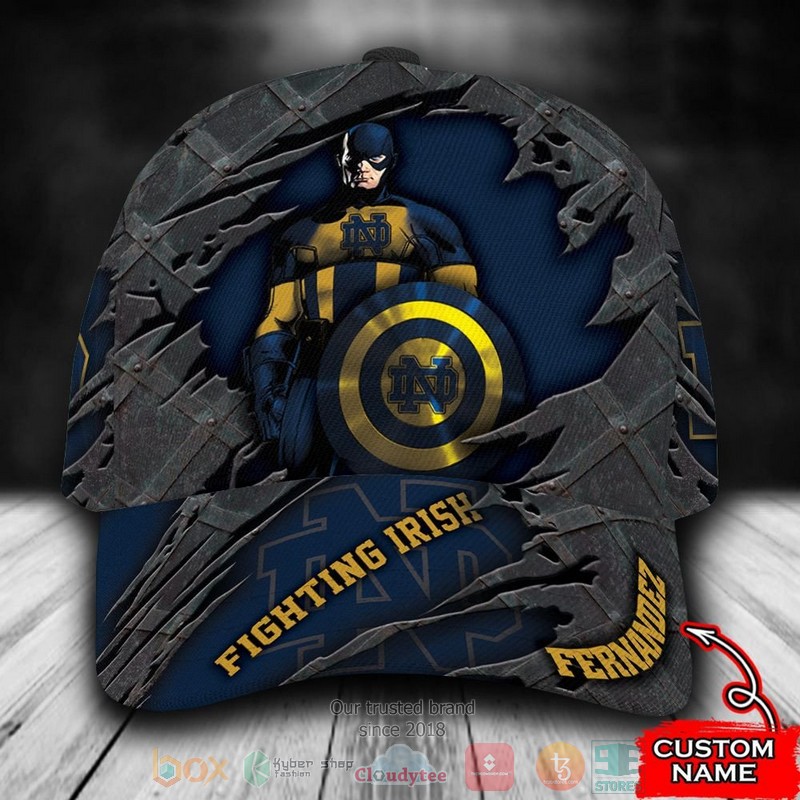 BEST Personalized Notre Dame Fighting Irish Captain America custom Hat word1