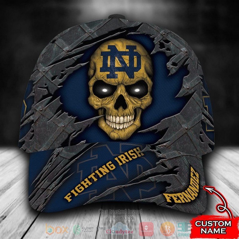 BEST Personalized Notre Dame Fighting Irish Skull custom Hat word2