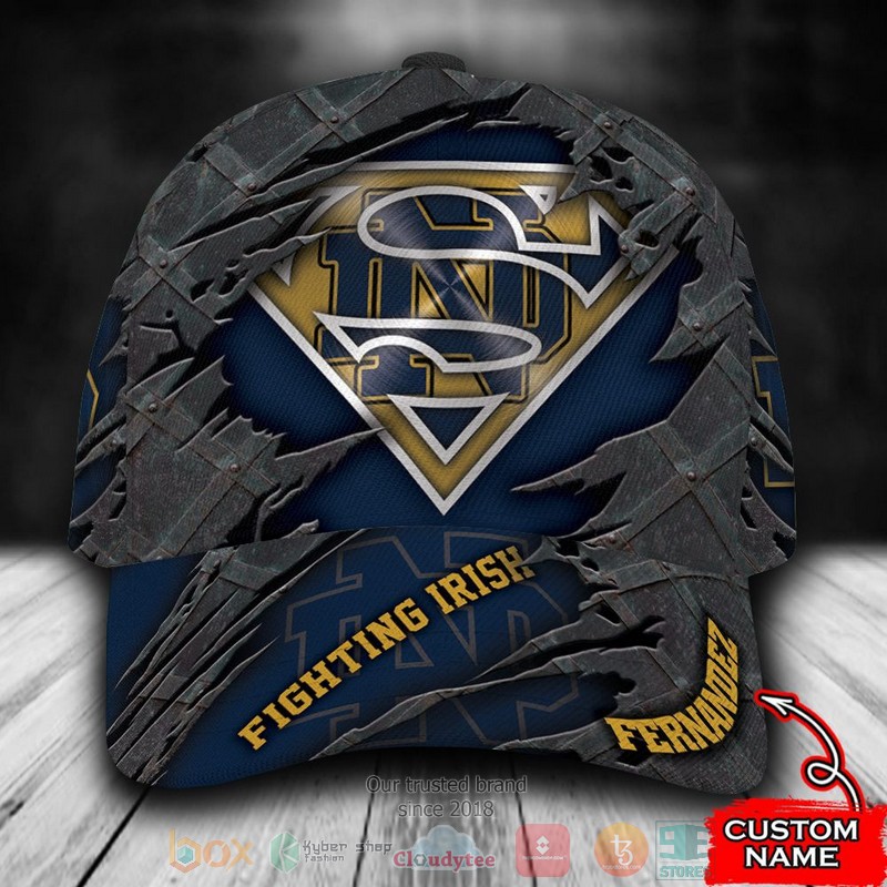 BEST Personalized Notre Dame Fighting Irish Superman custom Hat word3