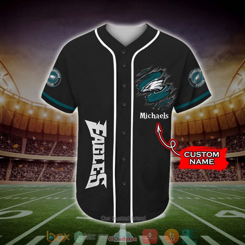 Personalized Philadelphia Eagles NFL Stand for the flag Baseball Jersey Shirt word2