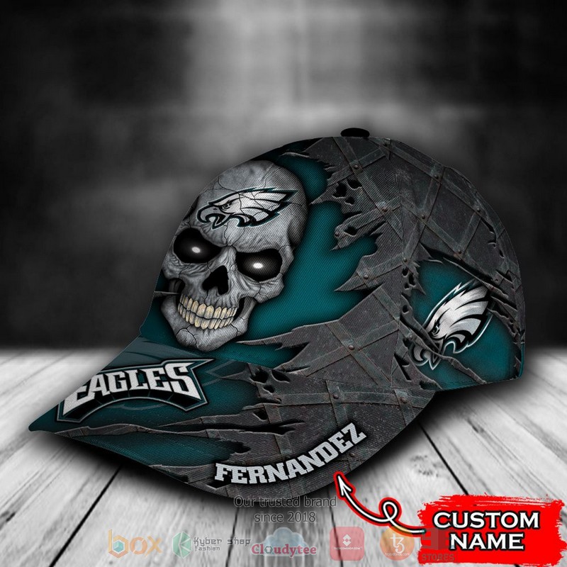 Best Personalized Philadelphia Eagles Skull Custom Hat Word2