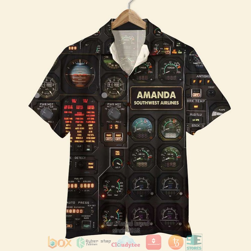 Personalized Pilot Seaplane Control PanelHawaiian Shirt