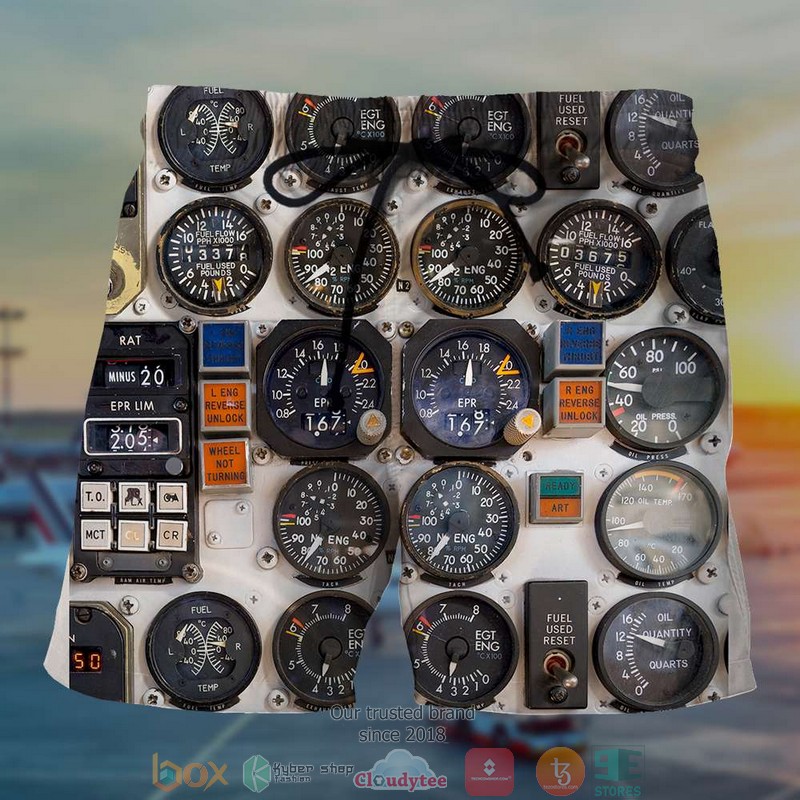 Personalized Pilot and Aircraft Cockpit Hawaiian Shirt, Short word2