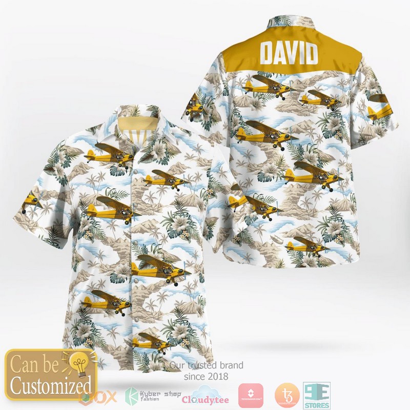 Personalized Piper J-3 Cub Aloha Shirt word2