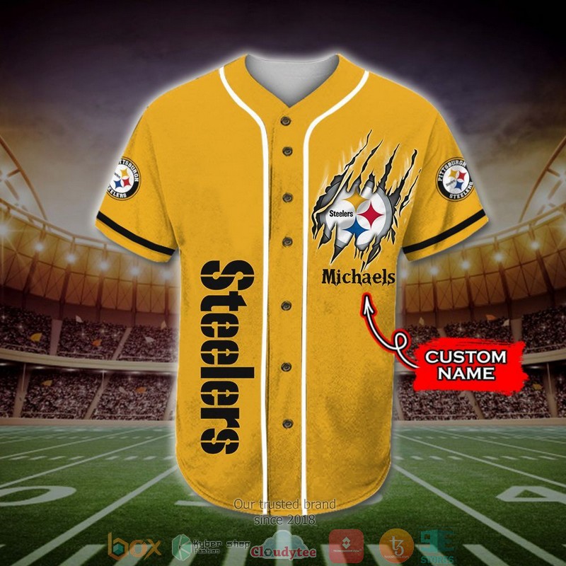 Personalized Pittsburgh Steelers Mascot NFL Baseball Jersey Shirt 2 Personalized Pittsburgh Steelers Mascot NFL Baseball Jersey Shirt word2