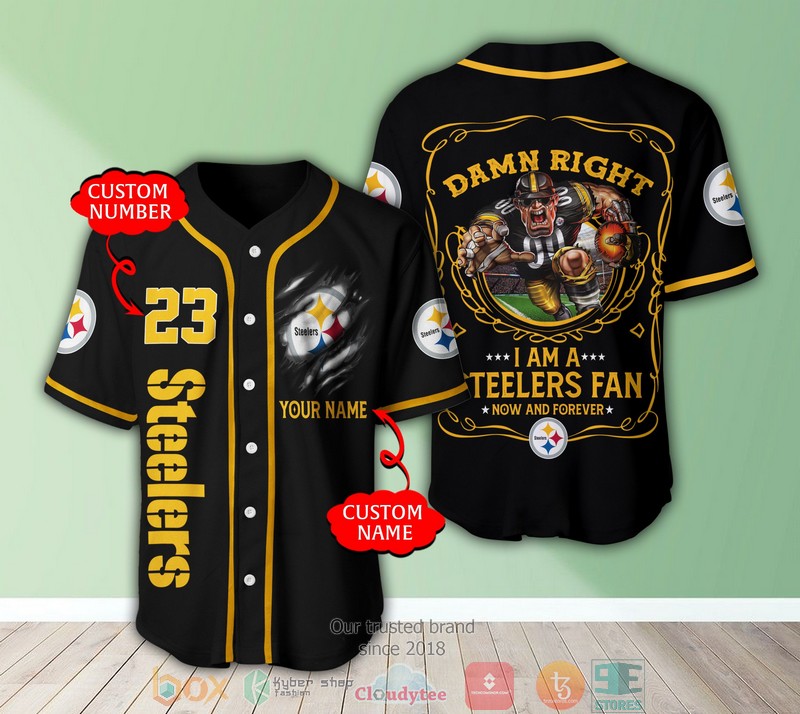Personalized Pittsburgh Steelers NFL I am a Steelers fan Baseball Jersey Shirt word3