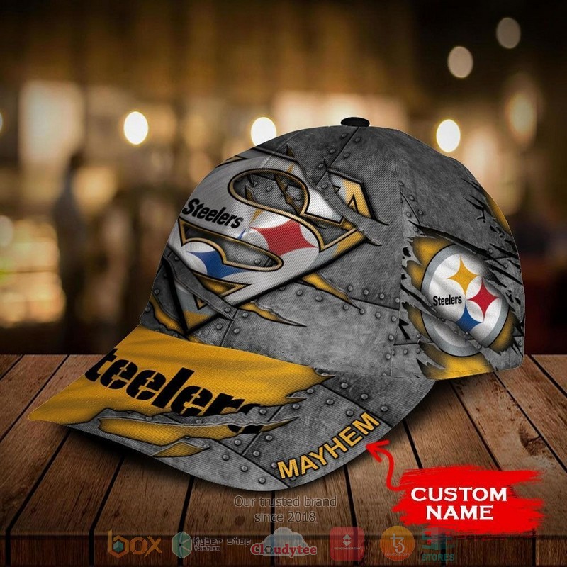 NEW Pittsburgh Steelers Superman Custom name Cap Hat 2 NEW Pittsburgh Steelers Superman Custom name Cap Hat word1