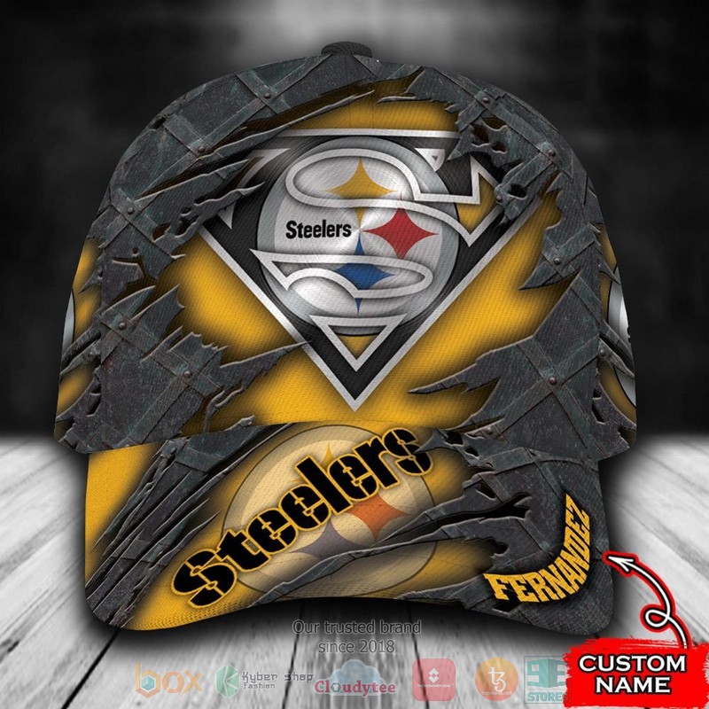 Best Personalized Pittsburgh Steelers Superman Custom Hat Word2