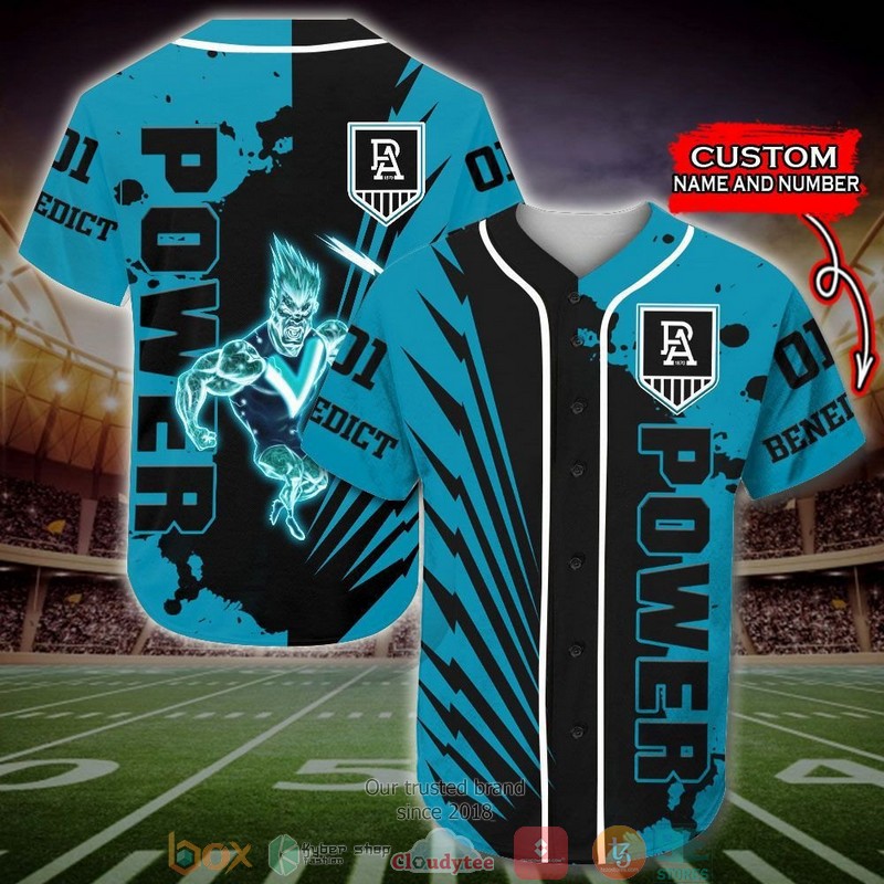 Personalized Port Adelaide Power AFL Baseball Jersey Shirt word2