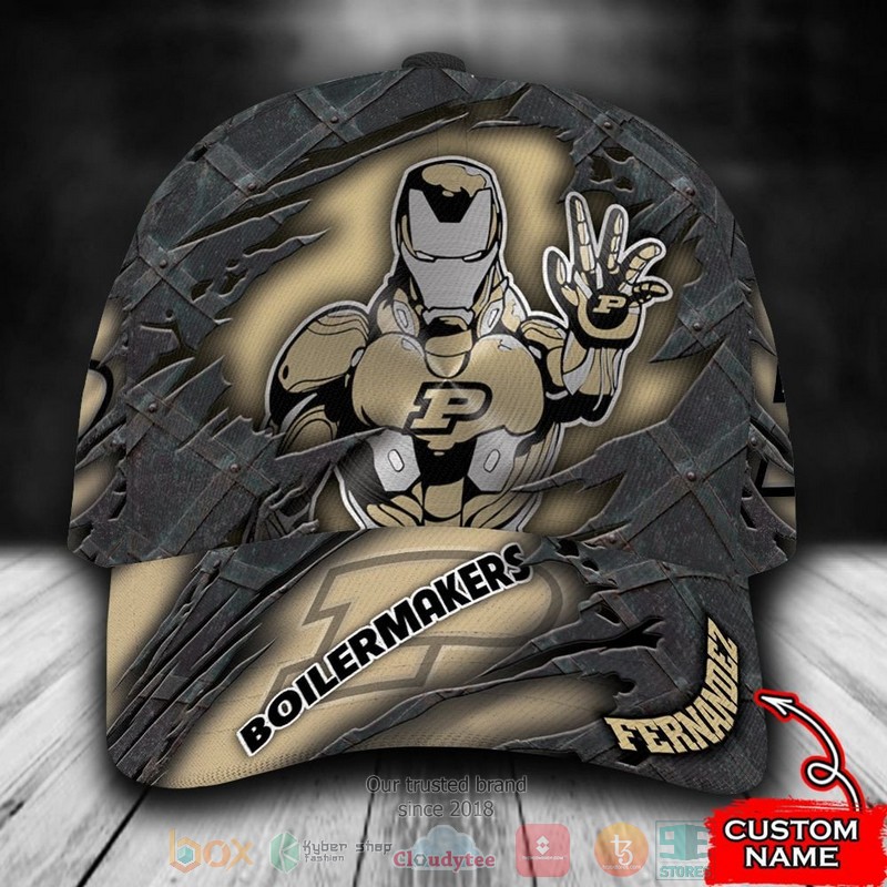 BEST Personalized Purdue Boilermakers Iron Man custom Hat