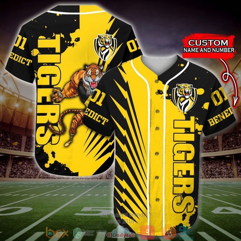 Personalized Richmond Tigers AFL Baseball Jersey Shirt word2