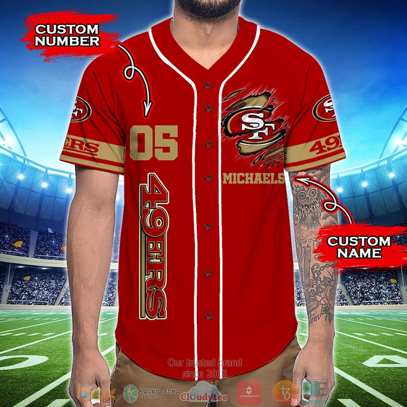 Personalized San Francisco 49ers NFL God First Family Second then Baseball Jersey Shirt 2 Personalized San Francisco 49ers NFL God First Family Second then Baseball Jersey Shirt word3