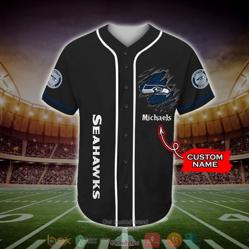 Personalized Seattle Seahawks NFL Stand for the flag Baseball Jersey Shirt word2
