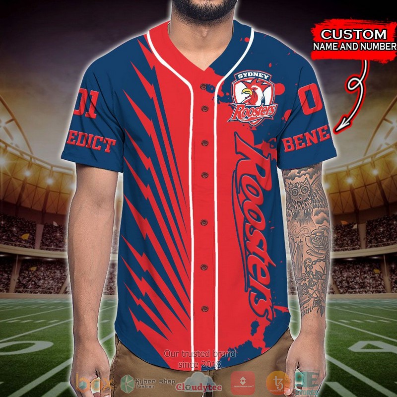 Personalized Sydney Roosters NRL Baseball Jersey Shirt 2 Personalized Sydney Roosters NRL Baseball Jersey Shirt word2
