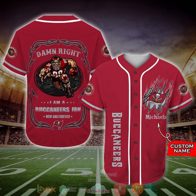 Personalized Tampa Bay Buccaneers Mascot NFL Baseball Jersey Shirt word1