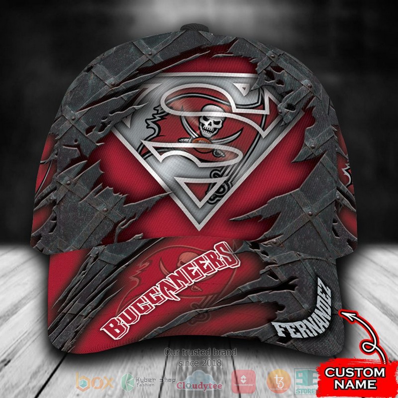 Best Personalized Tampa Bay Buccaneers Superman Custom Hat Word3