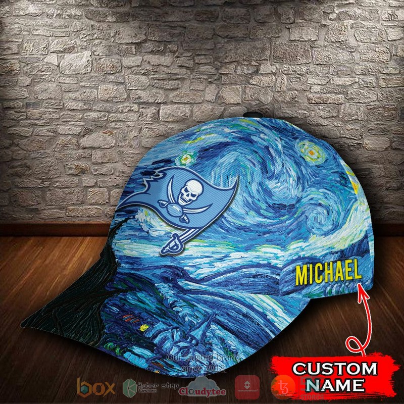 NEW Tampa Bay Buccaneers Van Gogh Custom name Cap Hat 3 NEW Tampa Bay Buccaneers Van Gogh Custom name Cap Hat word3