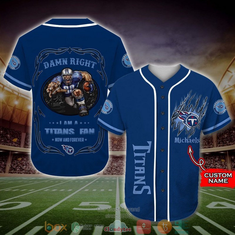 Personalized Tennessee Titans Mascot NFL Baseball Jersey Shirt word3