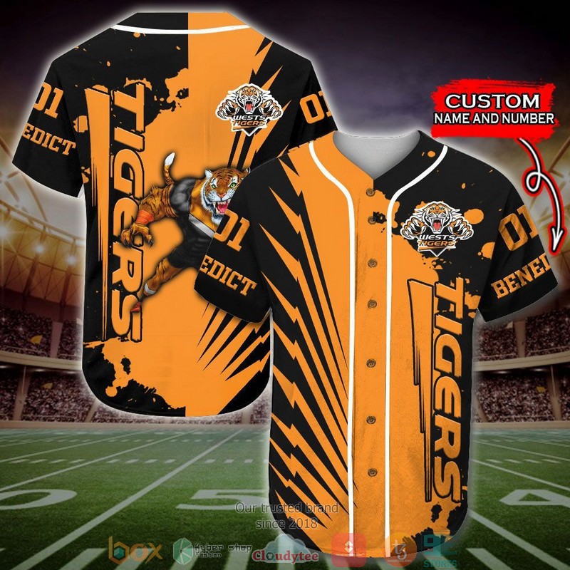 Personalized Wests Tigers NRL Baseball Jersey Shirt word2