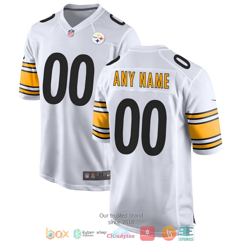 Personalized White Pittsburgh Steelers Away Football Jersey word1