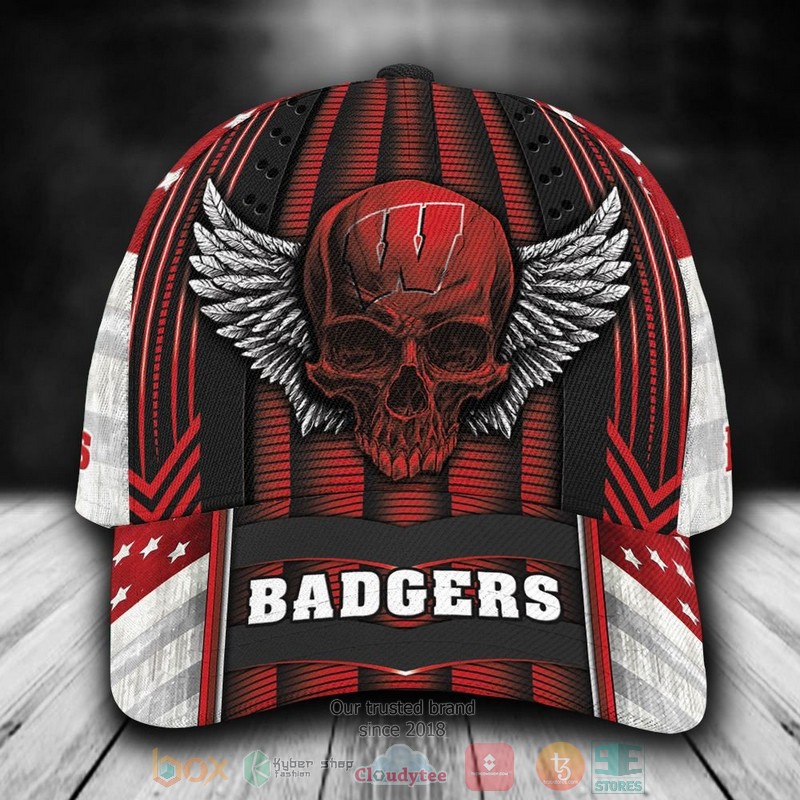 BEST Personalized Wisconsin Badgers Skull custom Hat word1