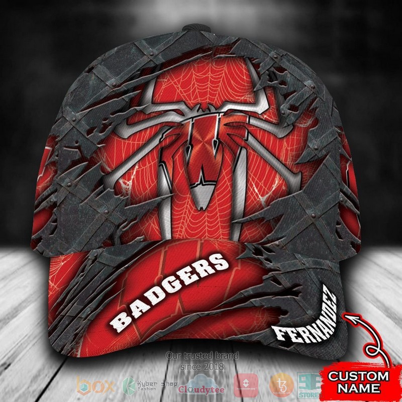 BEST Personalized Wisconsin Badgers Spiderman custom Hat 9 BEST Personalized Wisconsin Badgers Spiderman custom Hat word3