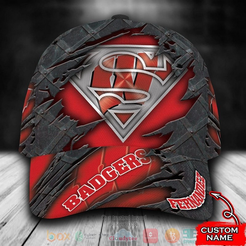 BEST Personalized Wisconsin Badgers Superman custom Hat 9 BEST Personalized Wisconsin Badgers Superman custom Hat word3