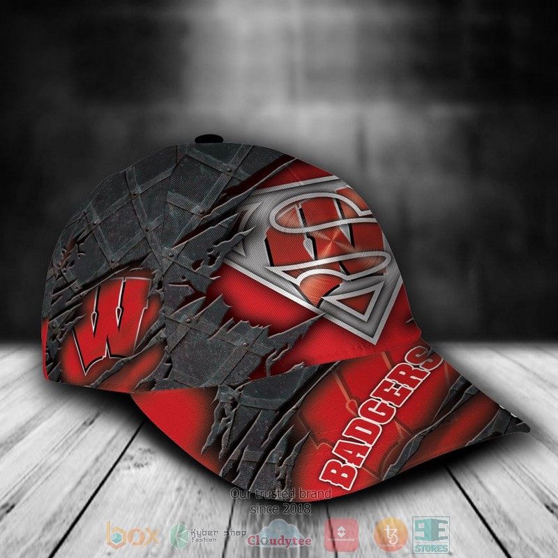 BEST Personalized Wisconsin Badgers Superman custom Hat 2 BEST Personalized Wisconsin Badgers Superman custom Hat word2