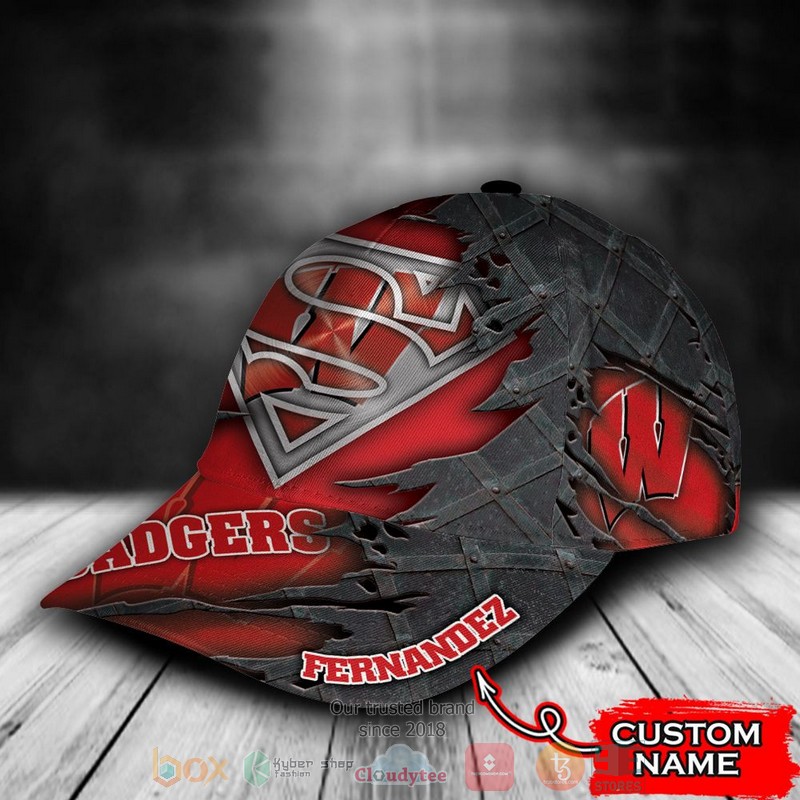 BEST Personalized Wisconsin Badgers Superman custom Hat 3 BEST Personalized Wisconsin Badgers Superman custom Hat word2