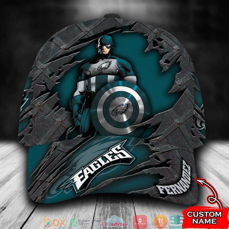 Philadelphia Eagles Captain America NFL Custom Name Cap 8 Philadelphia Eagles Captain America NFL Custom Name Cap word1