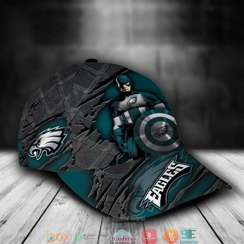 Philadelphia Eagles Captain America NFL Custom Name Cap 2 Philadelphia Eagles Captain America NFL Custom Name Cap word2