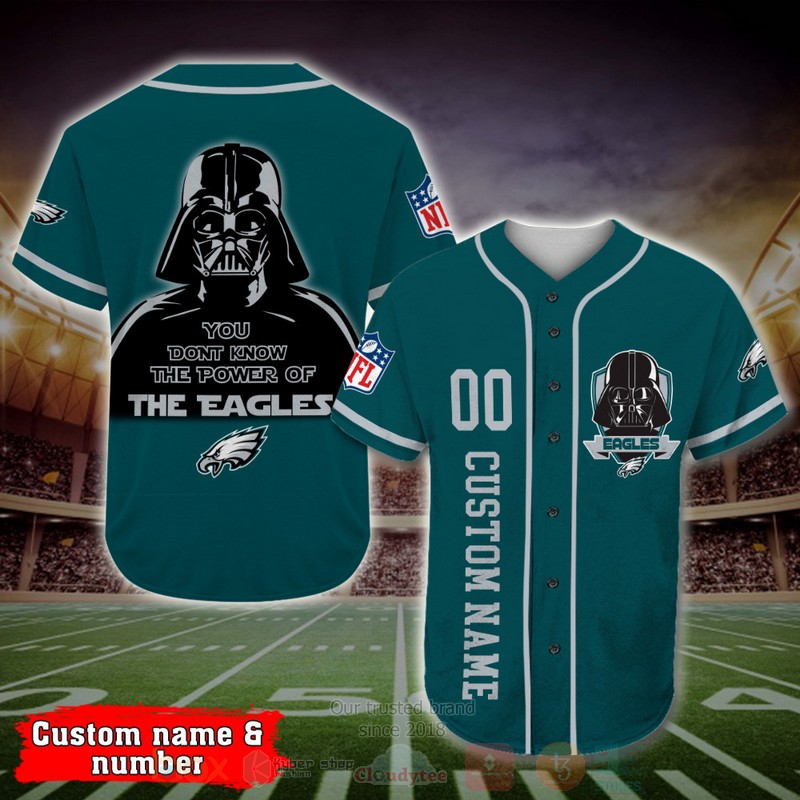 BEST Philadelphia Eagles, Darth Vader Custom AOP Baseball Jersey word3