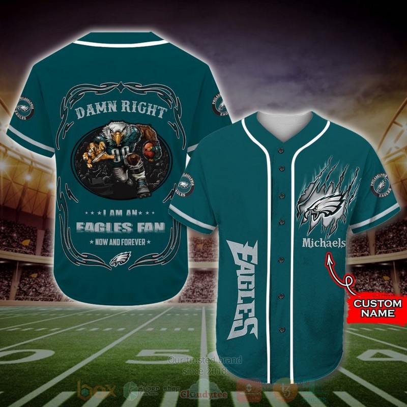 BEST Philadelphia Eagles Mascot Custom AOP Baseball Jersey