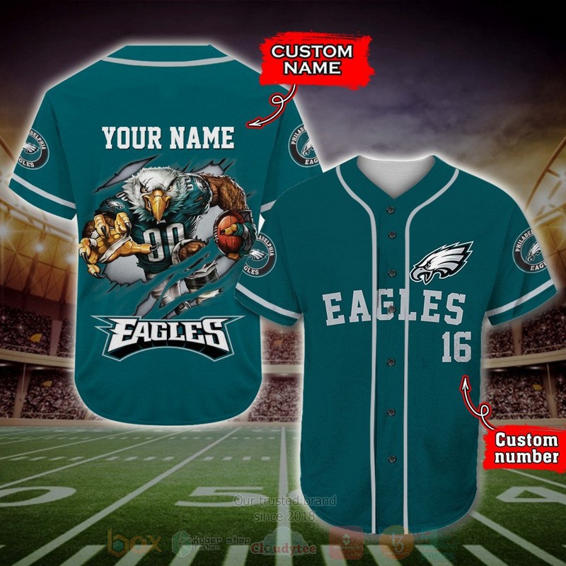 BEST Philadelphia Eagles Custom AOP Baseball Jersey