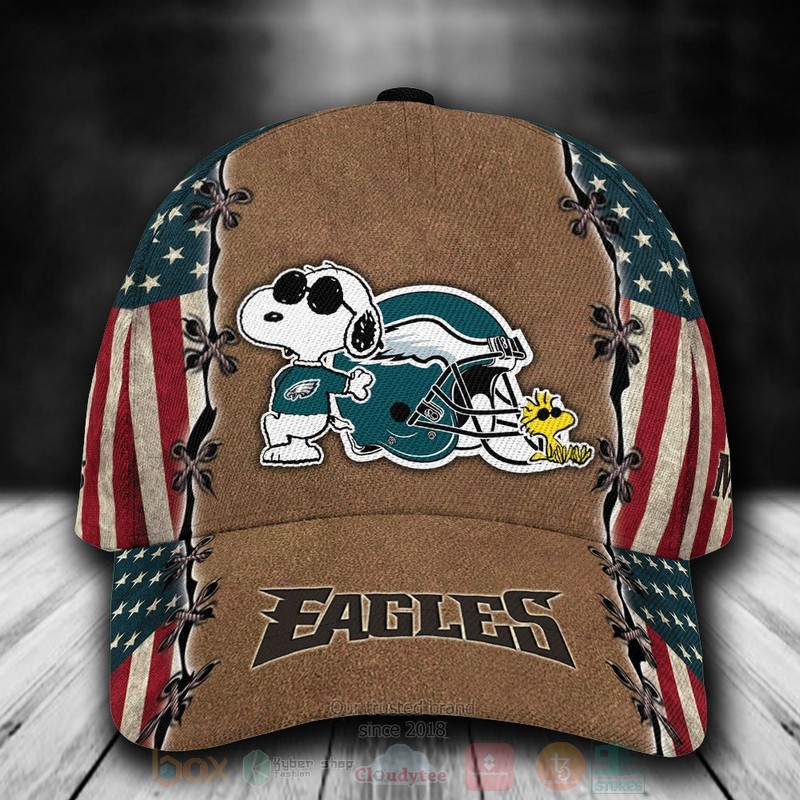 BEST Philadelphia Eagles Snoopy NFL Team Custom Name 3D Cap word3