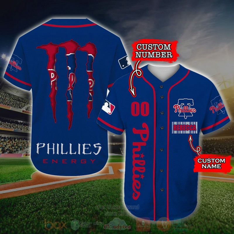 BEST Philadelphia Phillies, Monster Energy Custom AOP Baseball Jersey word1