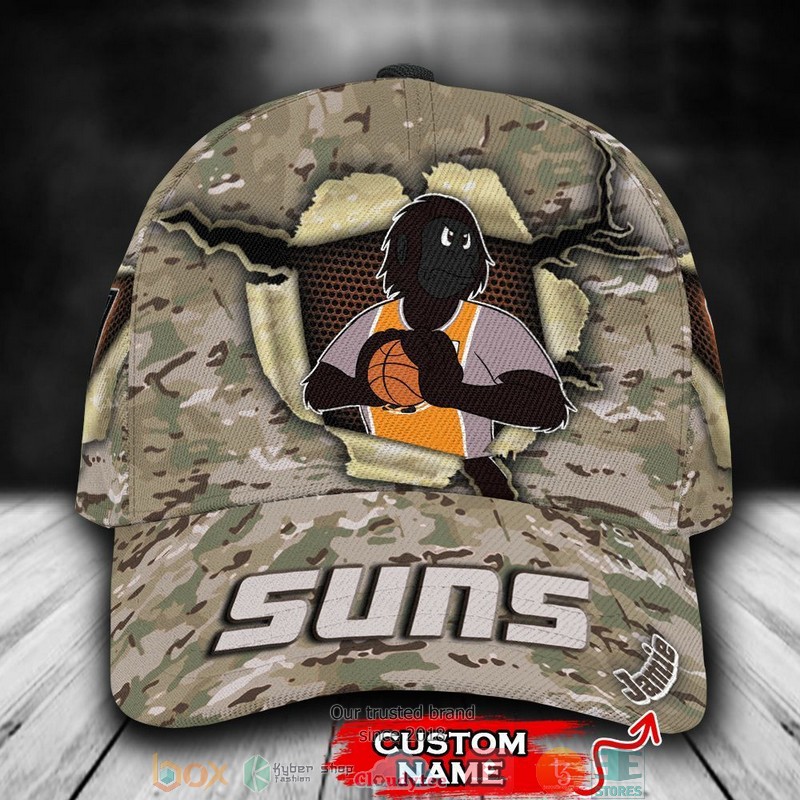Phoenix Suns Camo Mascot NBA Custom Name Cap word1