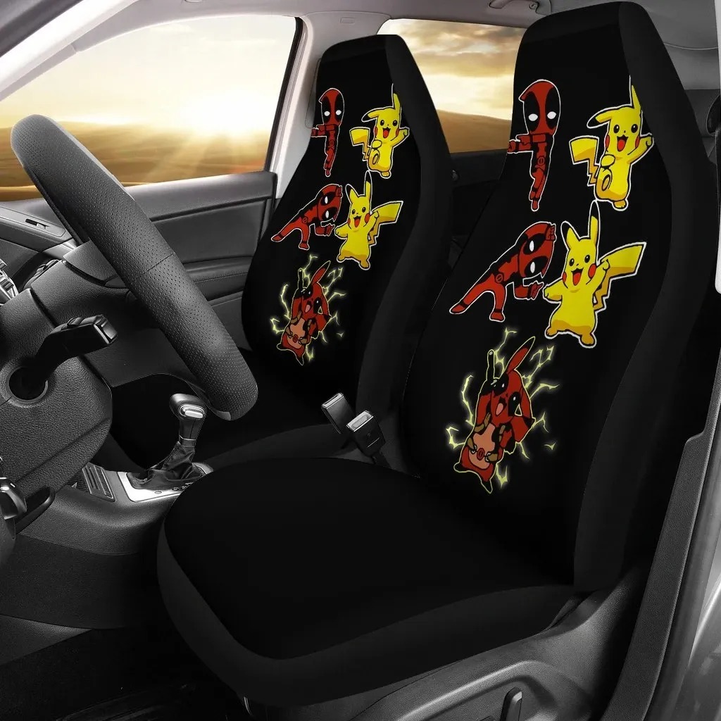 Pikachu X Deadpool Limited Car Seat Covers word1
