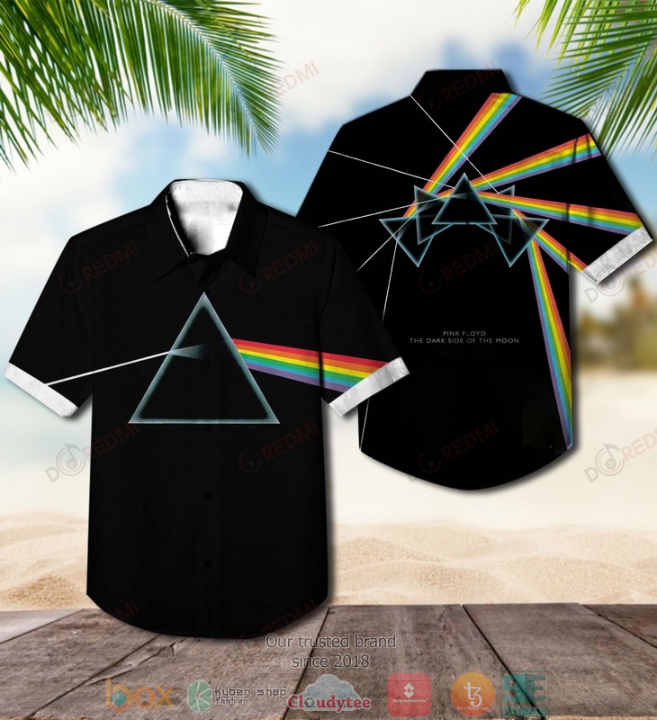 Pink Floyd The Dark Side of the Moon Short Sleeve Hawaiian Shirt word1