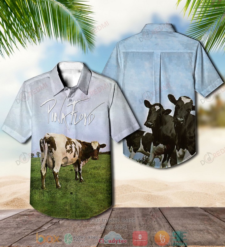 Pink Floyd band Atom Heart Mother Short Sleeve Hawaiian Shirt word3