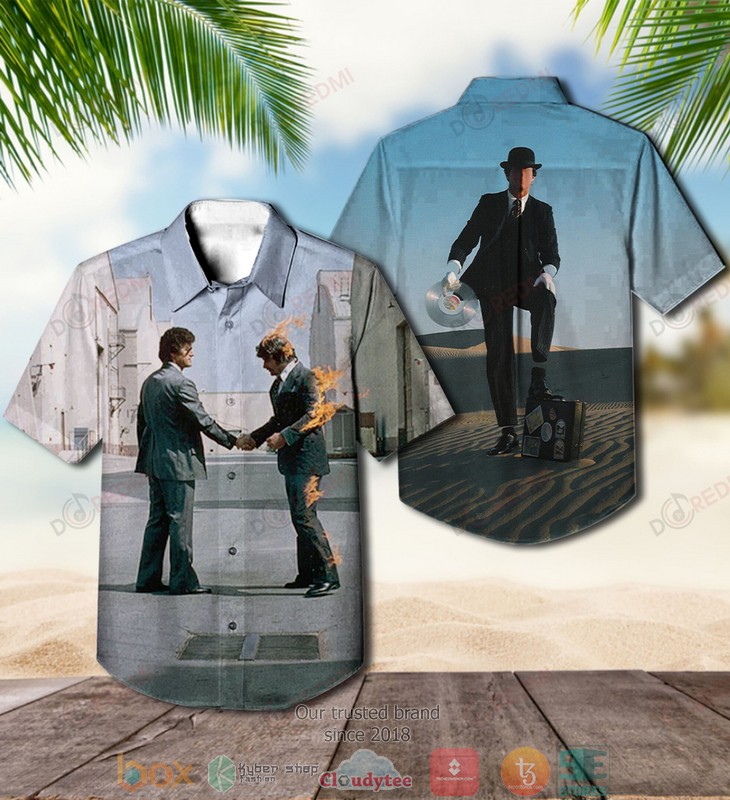 Pink Floyd band Wish You Were Here Short Sleeve Hawaiian Shirt word3