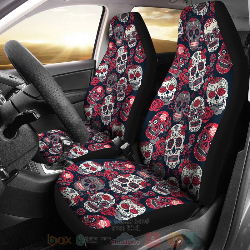 BEST Pink Sugar Skull Luxury Car Seat Covers