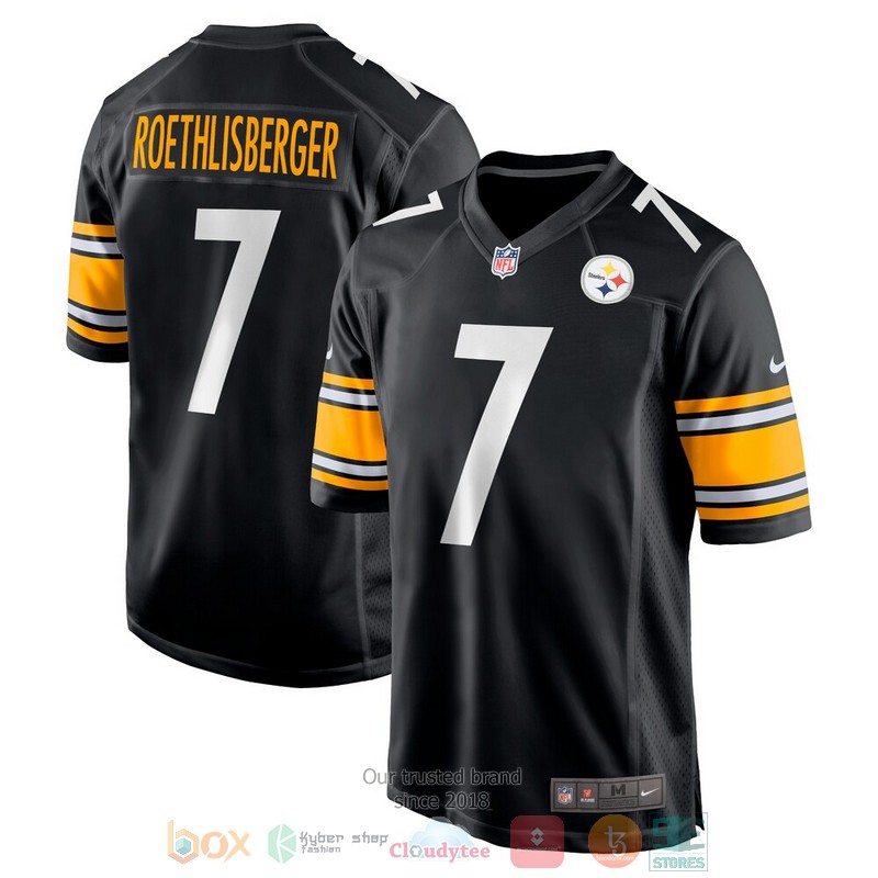 NEW Pittsburgh Steelers Ben Roethlisberger Black Game Team Football Jersey word3
