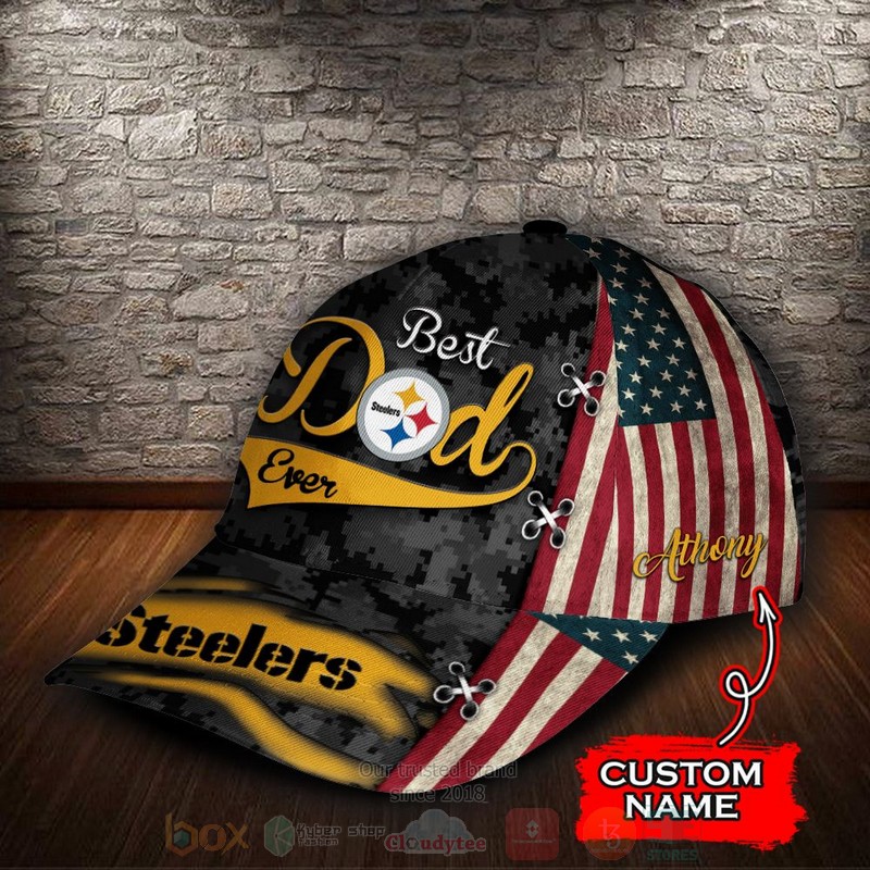 BEST Pittsburgh Steelers Best Dad NFL Team Custom Name 3D Cap 3 BEST Pittsburgh Steelers Best Dad NFL Team Custom Name 3D Cap word1