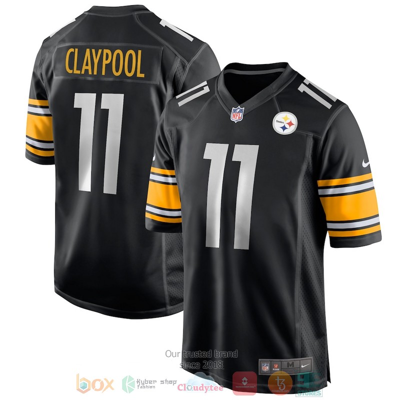 NEW Pittsburgh Steelers Chase Claypool Black Player Football Jersey word1