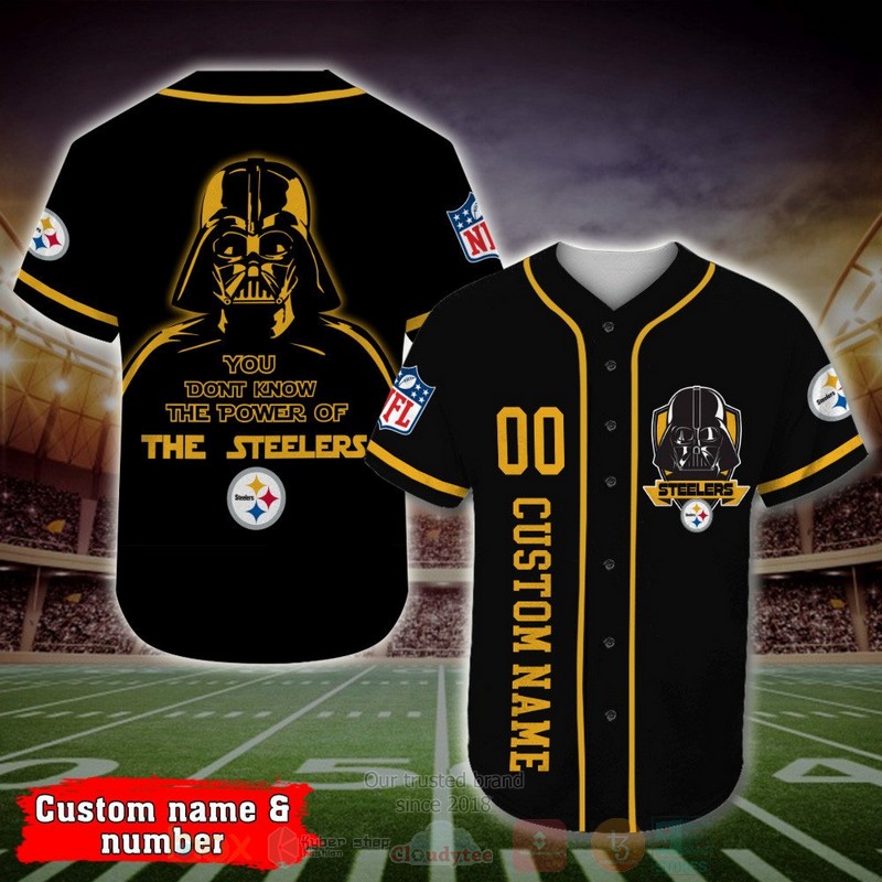 BEST Pittsburgh Steelers, Darth Vader Custom AOP Baseball Jersey word1