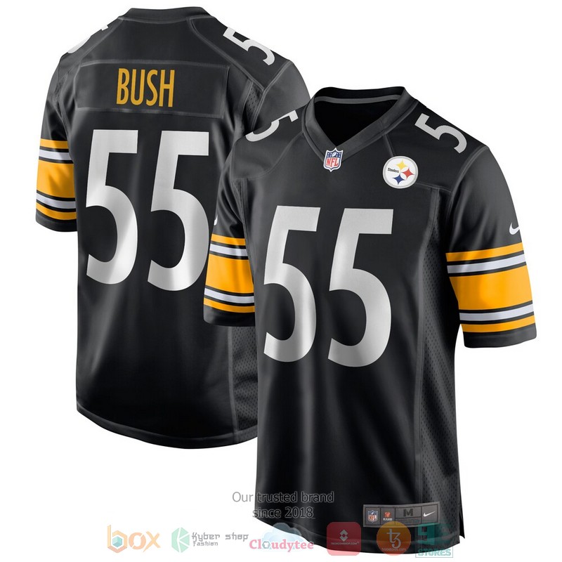 NEW Pittsburgh Steelers Devin Bush Black Football Jersey 1 NEW Pittsburgh Steelers Devin Bush Black Football Jersey word3