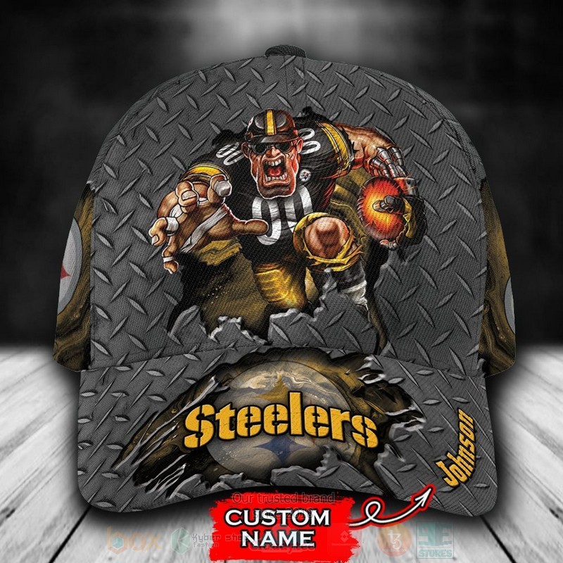 BEST Pittsburgh Steelers Mascot NFL Team Custom Name 3D Cap word2