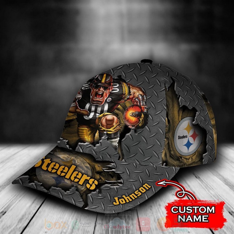 BEST Pittsburgh Steelers Mascot NFL Team Custom Name 3D Cap 3 BEST Pittsburgh Steelers Mascot NFL Team Custom Name 3D Cap word2
